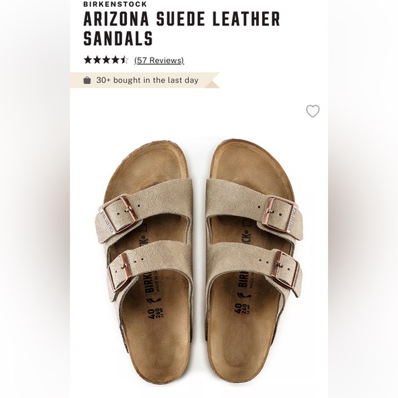 Birkenstock Taupe Suede Adjustable Sandals - Picture 3 of 3